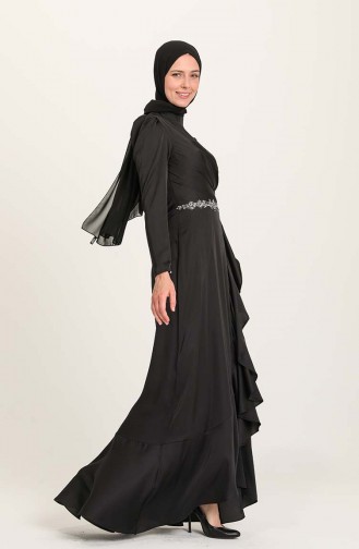 Schwarz Hijab-Abendkleider 4948-05