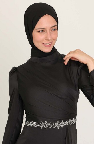 Schwarz Hijab-Abendkleider 4948-05