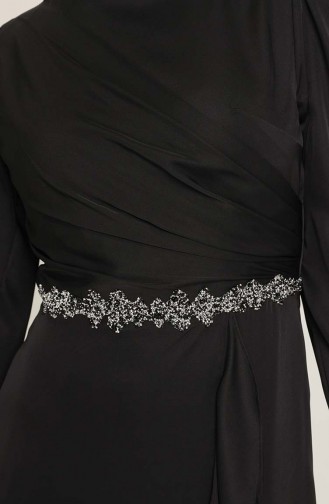 Schwarz Hijab-Abendkleider 4948-05