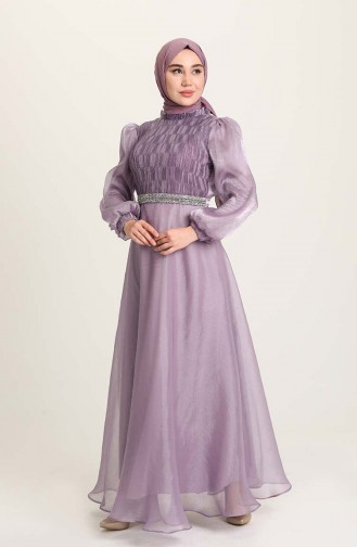 Violet Hijab Evening Dress 4950-02