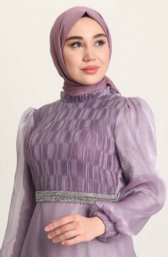 Violet Hijab Evening Dress 4950-02