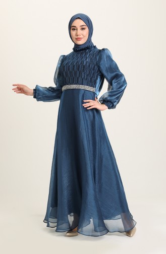 Dunkelblau Hijab-Abendkleider 4950-04