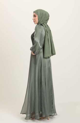 Khaki Hijab Evening Dress 4950-05