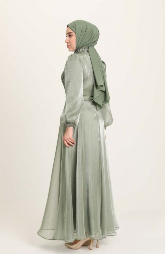 Green Almond Hijab Evening Dress 4950-06