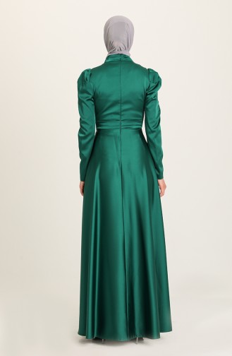 Emerald Green Hijab Evening Dress 4954-05