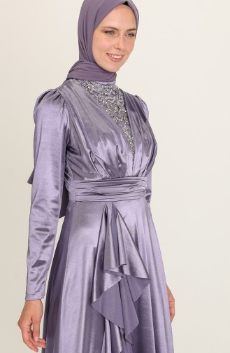 Violet Hijab Evening Dress 4951-06