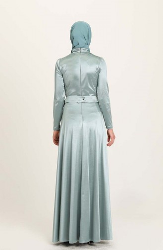 Green Almond Hijab Evening Dress 4952-02
