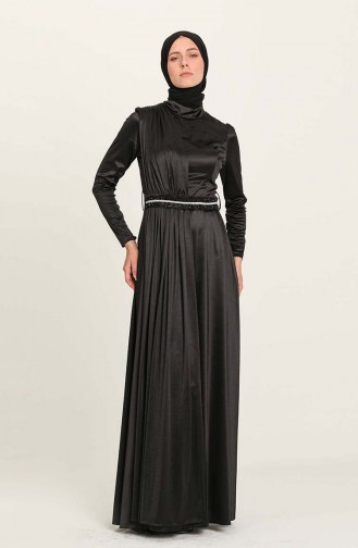 Schwarz Hijab-Abendkleider 4952-04