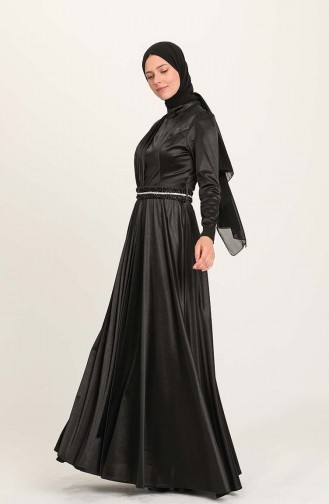 Schwarz Hijab-Abendkleider 4952-04