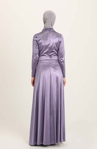 Violet Hijab Evening Dress 4952-06