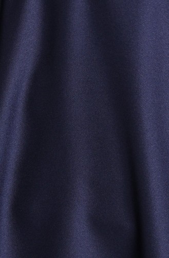 Navy Blue Hijab Evening Dress 4953-02