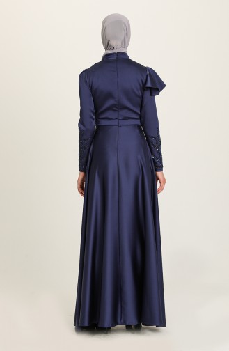 Dunkelblau Hijab-Abendkleider 4953-02