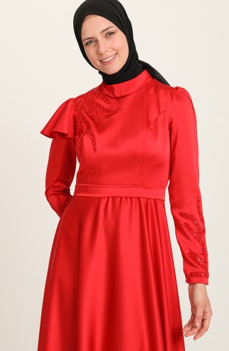 Rot Hijab-Abendkleider 4953-04