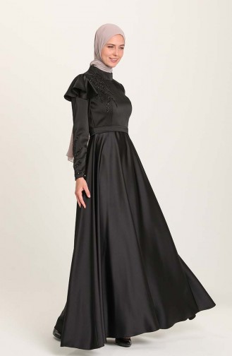 Schwarz Hijab-Abendkleider 4953-05