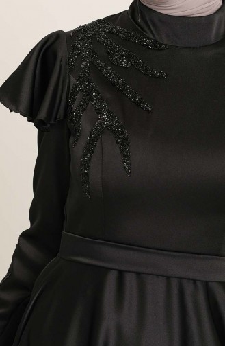 Schwarz Hijab-Abendkleider 4953-05