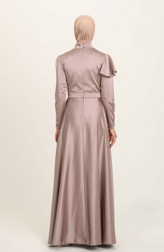 Mink Hijab Evening Dress 4953-06