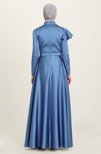 Blau Hijab-Abendkleider 4953-07