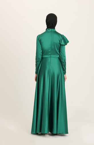 Emerald Green Hijab Evening Dress 4953-09