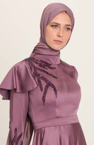 Violet Hijab Evening Dress 4953-10