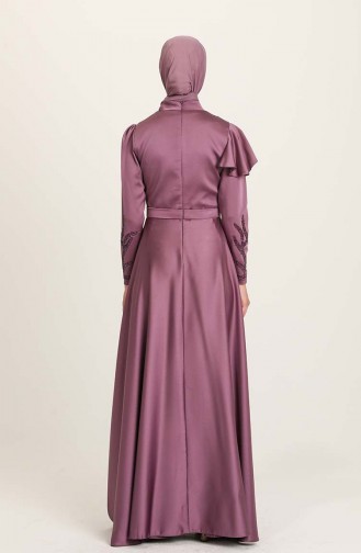 Violet Hijab Evening Dress 4953-10