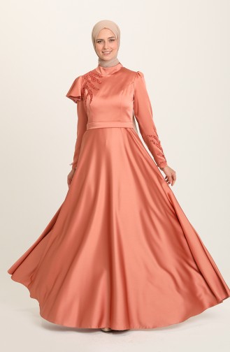 Onion Peel Hijab Evening Dress 4953-12
