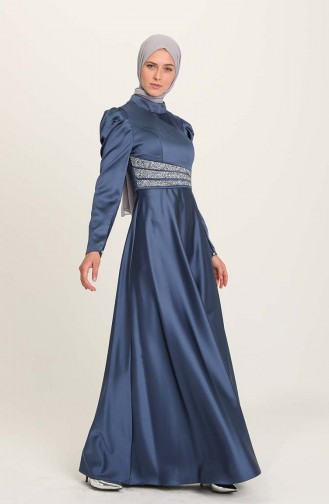 Indigo Hijab-Abendkleider 4954-01