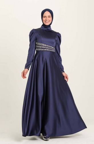 Habillé Hijab Bleu Marine 4954-02