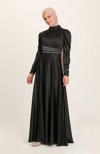 Schwarz Hijab-Abendkleider 4954-03