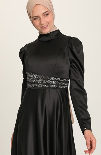 Schwarz Hijab-Abendkleider 4954-03