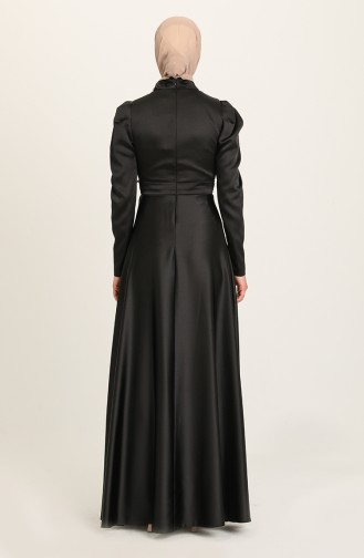 Black Hijab Evening Dress 4954-03