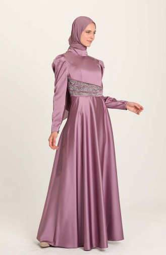 Violet Hijab Evening Dress 4954-06