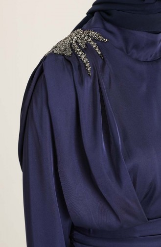 Habillé Hijab Bleu Marine 4956-03