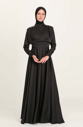 Schwarz Hijab-Abendkleider 4956-04