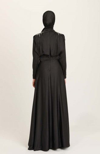 Schwarz Hijab-Abendkleider 4956-04