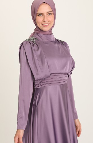 Violet Hijab Evening Dress 4956-05