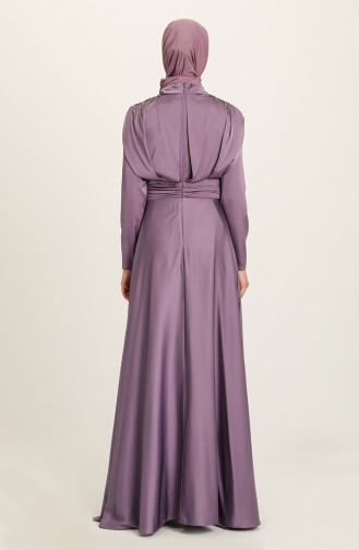 Violet Hijab Evening Dress 4956-05