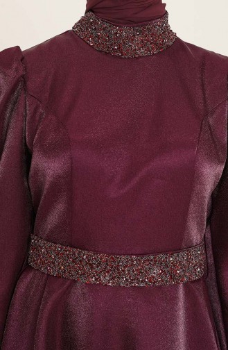 Zwetschge Hijab-Abendkleider 4957-02