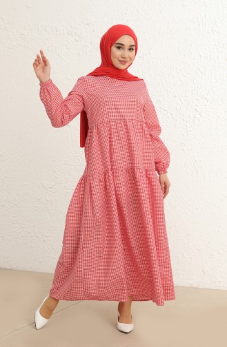 Rot Hijab Kleider 1800-01