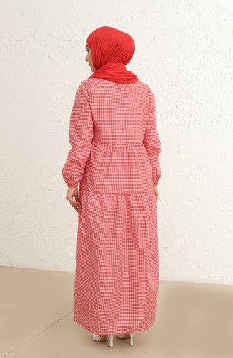 Rot Hijab Kleider 1800-01