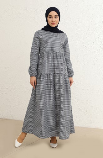 Dunkelblau Hijab Kleider 1800-05
