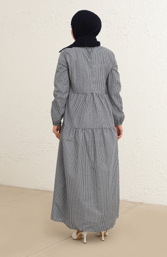 Dunkelblau Hijab Kleider 1800-05