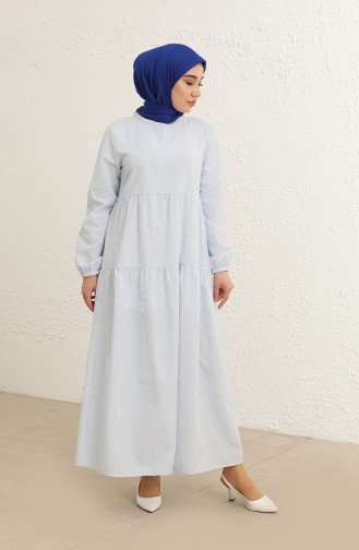 Blau Hijab Kleider 1801-01