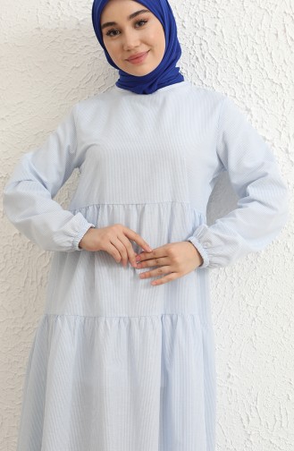 Blau Hijab Kleider 1801-01