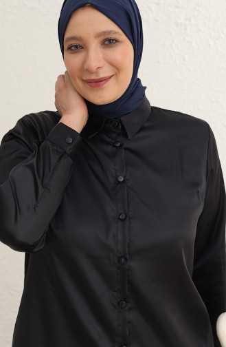 Navy Blue Overhemdblouse 3609-05