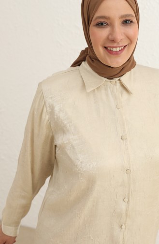 Cream Overhemdblouse 3612-01