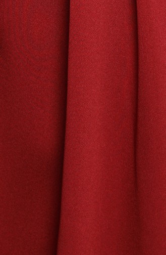 Claret Red Hijab Evening Dress 3414-01