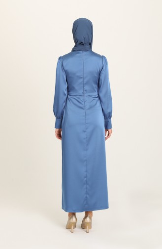 Indigo Hijab Evening Dress 3414-03