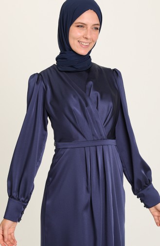 Dunkelblau Hijab-Abendkleider 3414-04