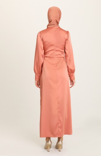Onion Peel Hijab Evening Dress 3414-05