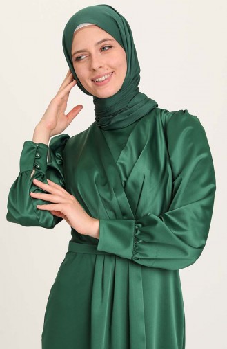 Smaragdgrün Hijab-Abendkleider 3414-06